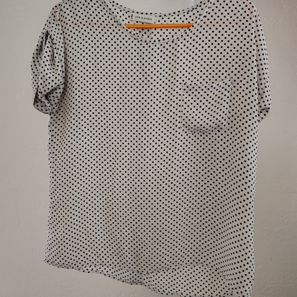 Jon & Anna - Polka Dot Women's Top size large black and white - Picture 8 of 8